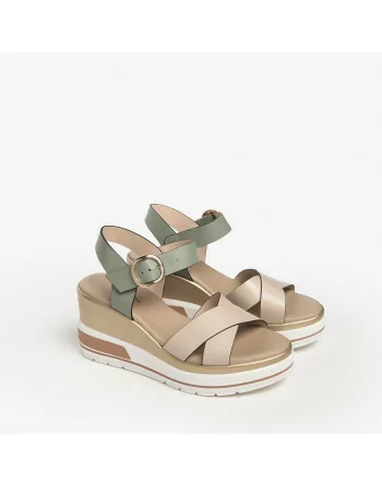 Sandalo Donna con Zeppa NeroGiardini E318737D