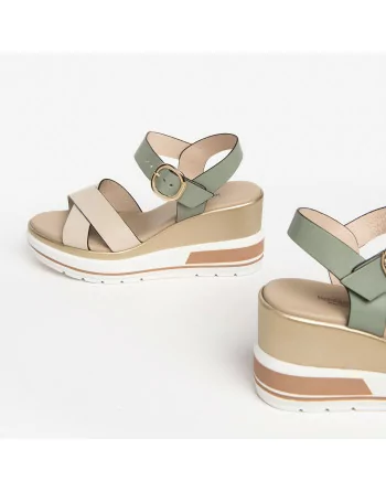 Sandalo Donna con Zeppa NeroGiardini E318737D