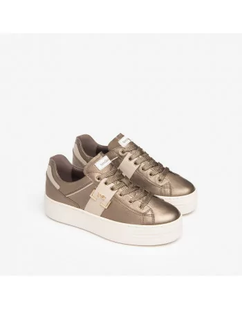 Sneakers Donna NeroGiardini I308412D in Pelle Nero o Brown modello casual. Autunno Inverno 2023