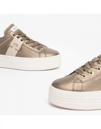 Sneakers Donna NeroGiardini I308412D in Pelle Nero o Brown modello casual. Autunno Inverno 2023