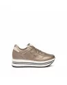 Sneakers Donna NeroGiardini I308380D in Pelle Nero o Brown modello casual. Autunno Inverno 2023