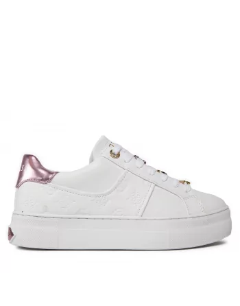 Sneakers donna Guess in pelle Bianco con accessori Giella FLJGIEFAL2