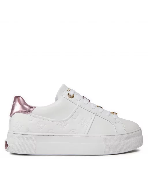 Sneakers donna Guess in pelle Bianco con accessori Giella FLJGIEFAL2