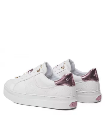 Sneakers donna Guess in pelle Bianco con accessori Giella FLJGIEFAL2