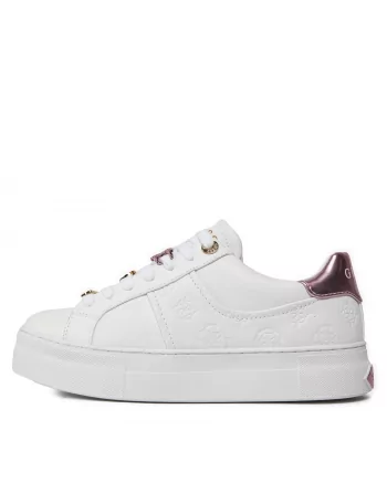 Sneakers donna Guess in pelle Bianco con accessori Giella FLJGIEFAL2