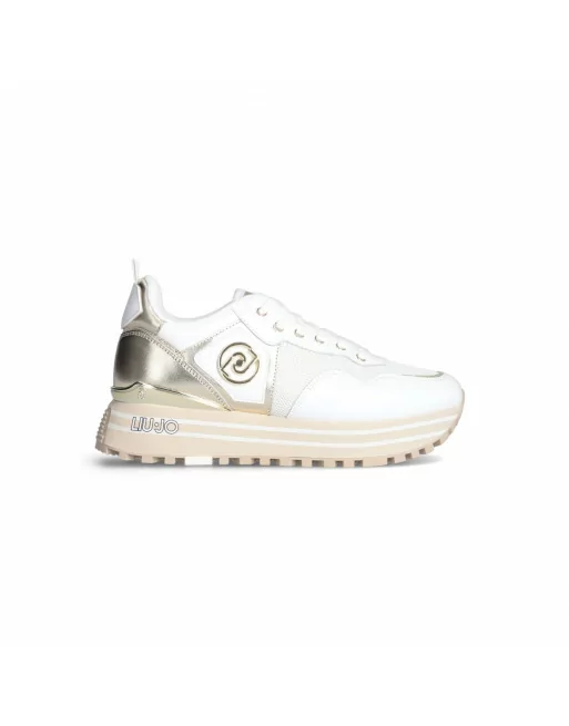 Sneakers Donna Liu-jo BA4053PX030 in Pelle Ivory o White o Black modello casual