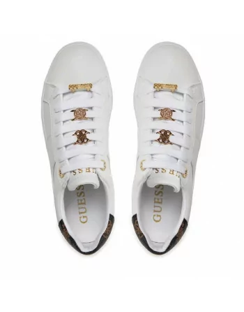 Sneakers donna Guess in pelle Bianco con accessori Giella FLJGIEFAL2