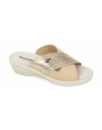 Sandali Donna Valleverde 25301 in Pelle Nero o Blu o Platino modello casual. Calzature comode