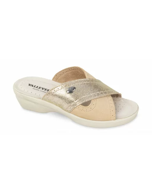 Sandali Donna Valleverde 25301 in Pelle Nero o Blu o Platino modello casual. Calzature comode