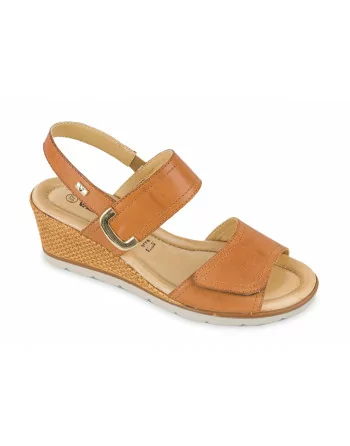 Sandali Donna Valleverde 16250 in Pelle Nero o Cuoio modello casual. Calzature comode