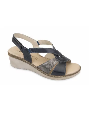 Sandali Donna Valleverde 16083 in Pelle Bianco o Oceano modello casual. Calzature comode
