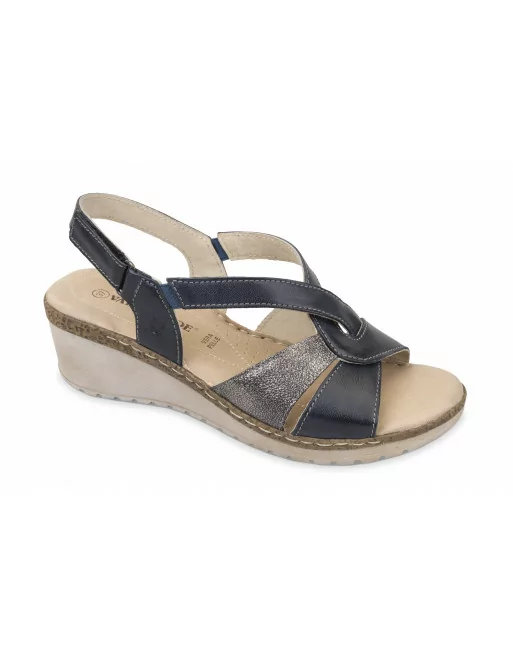 Sandali Donna Valleverde 16083 in Pelle Bianco o Oceano modello casual. Calzature comode