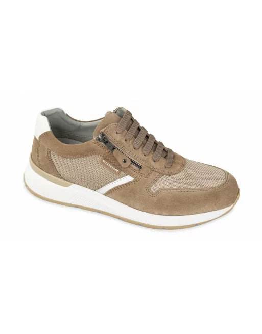 Sneakers Uomo Valleverde 36845 in Pelle Blu o Tortora modello casual. Calzature comode