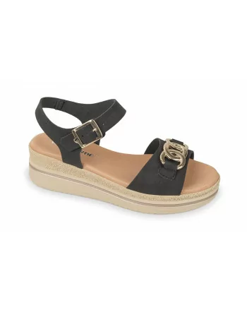 Sandalo Donna Valleverde VG2196 in Pelle Marrone o Nero modello casual. Calzature comode