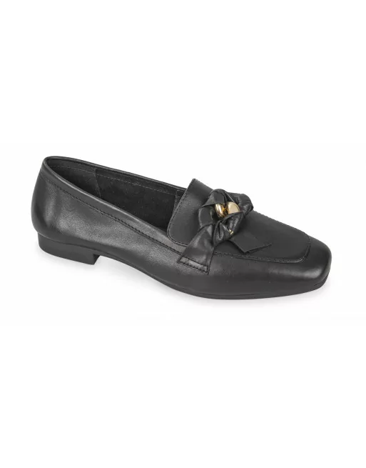 Mocassini Donna Valleverde 28M502 in Pelle Nude o Cuoio o Nero modello casual. Calzature comode