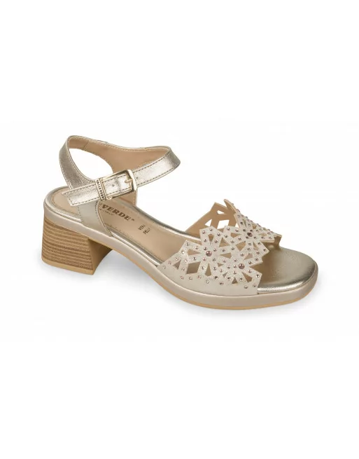 Sandalo Donna Valleverde 40100 in Pelle Silver o Gold modello casual. Calzature comode