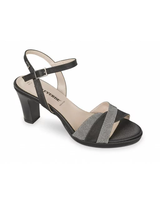 Sandalo elegante Donna Valleverde 28347 in Pelle Cipria o Argento o Nero modello casual. Calzature comode