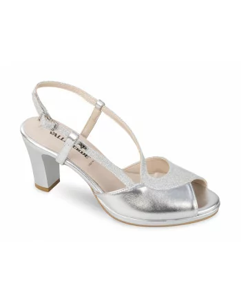 Sandalo elegante Donna Valleverde 28343 in Pelle Cipria o Argento modello casual. Calzature comode