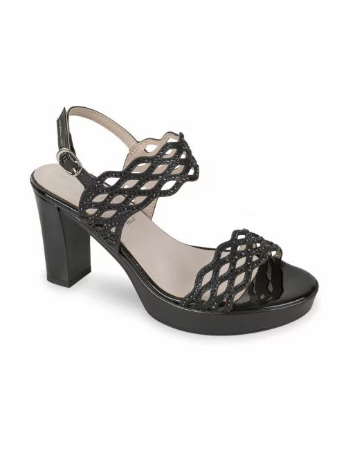 Sandalo elegante Donna Valleverde 45384 in Pelle Silver o Black o Bluette modello casual. Calzature comode