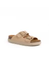 Sandalo Donna Scholl 311341 in Nabuck Beige o Grigio modello casual Mules Noelle Chunky