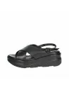 Sandali Donna con zeppa in Pelle Cinzia Soft TD004 Cuoio Nero Beige