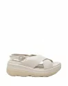 Sandali Donna con zeppa in Pelle Cinzia Soft TD004 Cuoio Nero Beige