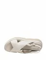 Sandali Donna con zeppa in Pelle Cinzia Soft TD004 Cuoio Nero Beige