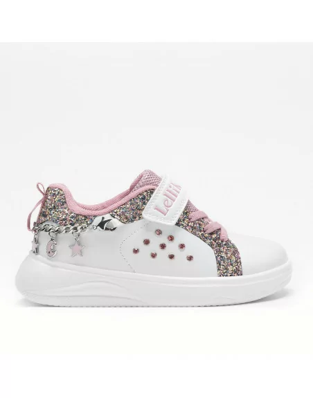 Sneakers Bambina Lelli Kelly LKAA4400A00 in Pelle Bianco modello Gioiello