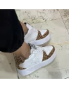 Sneakers Donna Two Stars 3498 White-Leopard