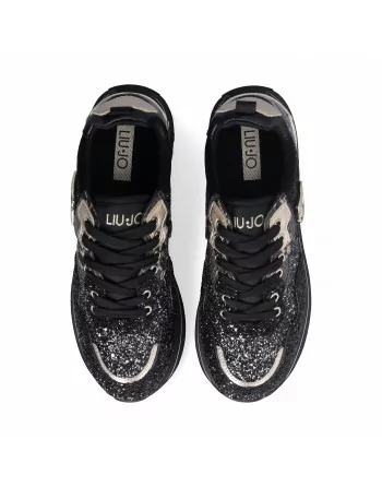 Sneakers Donna LIU.JO BF4001TX007 in Pelle Glitter Black