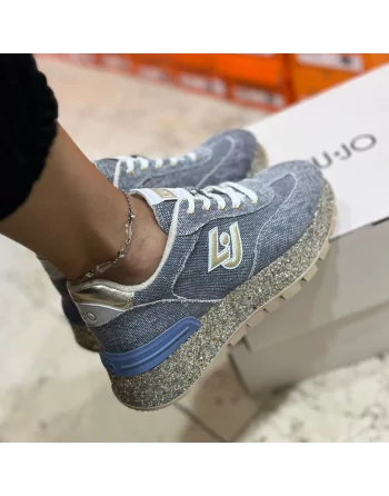 Sneakers Donna Liu.Jo BA4009TX390 in tessuto e Glitter Denim AMAZING 27