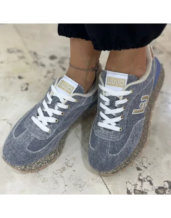 Sneakers Donna Liu.Jo BA4009TX390 in tessuto e Glitter Denim AMAZING 27