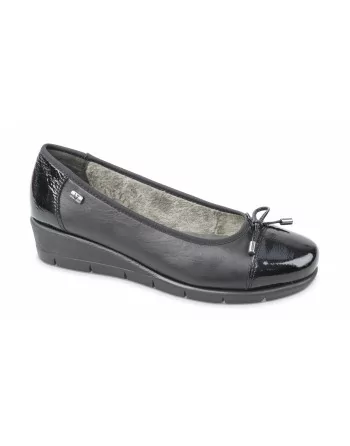 Ballerine Donna Valleverde VS10202 in Pelle Nero con interno pelliccia