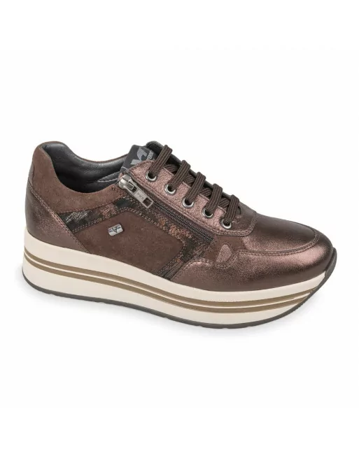 Sneakers Donna Valleverde 36264 in Pelle Nero o Bronzo