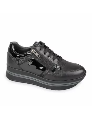 Sneakers Donna Valleverde 36264 in Pelle Nero o Bronzo
