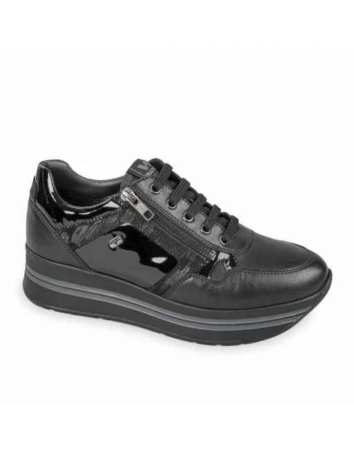 Sneakers Donna Valleverde 36264 in Pelle Nero o Bronzo