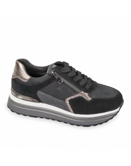 Sneakers Donna Valleverde 35521 in Camoscio Nero