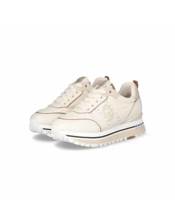 Sneakers Donna LIU.JO Beige BA4055PX081 in Pelle Beige Maxi Wonder