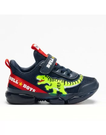 Sneakers Bimbo con Strappo Bull Boys dinosauri T Rex