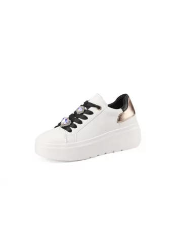 Sneakers Donna Queen Helena X31-5 in Pelle Bianco o Oro