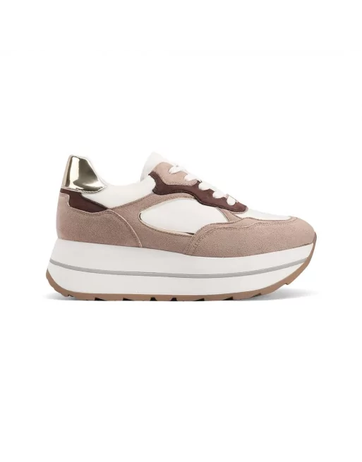 Sneakers Donna Queen Helena X31-31 in Camoscio Beige