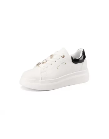 Sneakers Donna Queen Helena X31-8 in Pelle Bianco o Beige