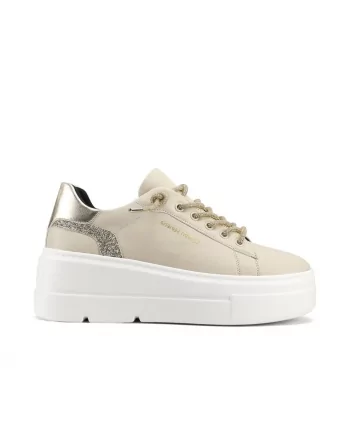 Sneakers Donna Queen Helena X31-13 in Pelle Bianco o Beige