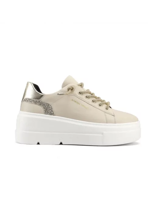 Sneakers Donna Queen Helena X31-13 in Pelle Bianco o Beige