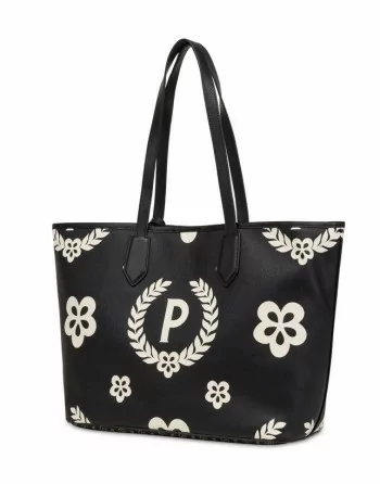 Shopper Pollini Nero con logo Fiorato TE8427PP06Q1E00A