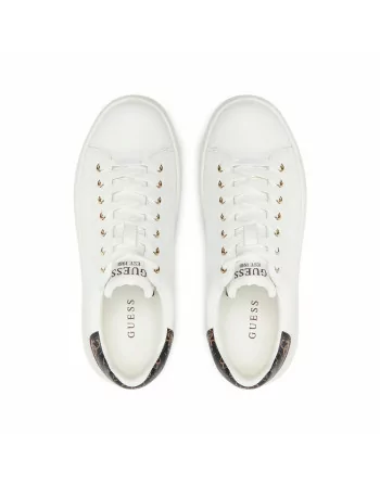 Sneakers Donna Guess in pelle Bianco FLJELBFAL12 con logo