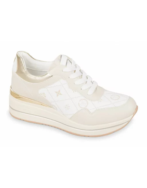 Sneakers Donna con zeppa 35253LR Valleverde Nude o Bianco Linea Comfort