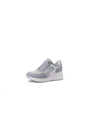 Sneakers Donna Queen Helena X32-28 Bianco o Celeste con cerniera