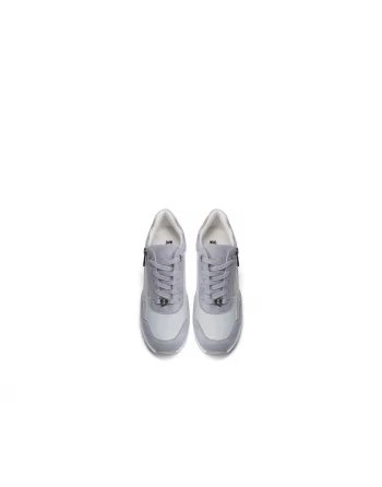 Sneakers Donna Queen Helena X32-28 Bianco o Celeste con cerniera