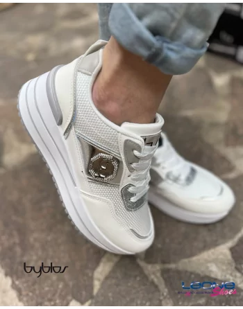 Sneakers Donna in Tessuto Byblos modello BYSC94I01 ALKES Azzurro Beige o Bianco